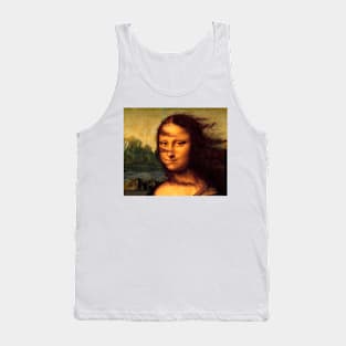 Funny Mona Lisa wind in hair Tank Top